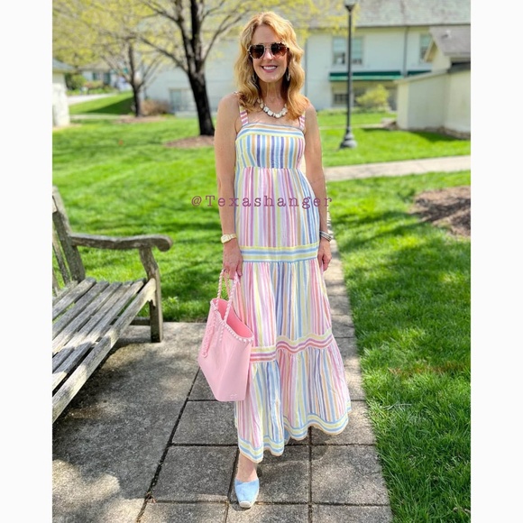 NWT Banjanan Daniella Dress M Medium Candy Stripe - Picture 2 of 16